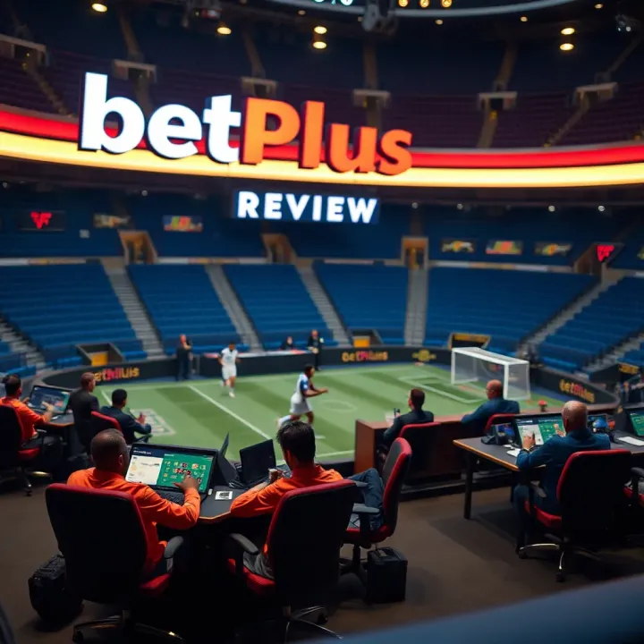 Smartphone displaying live football match streaming on Betplus app interface