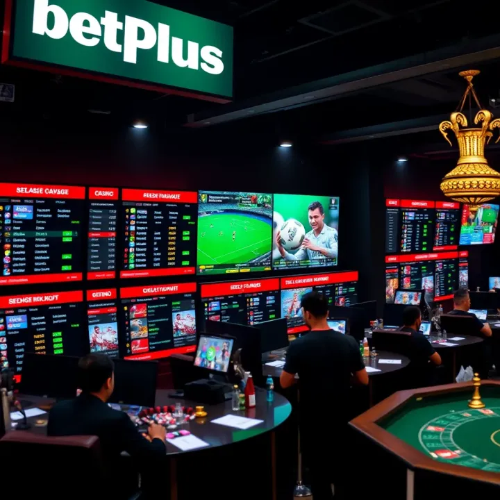 Colorful game board showing multiple betting options and lion icons representing BetPlus 5 Lions game dynamics